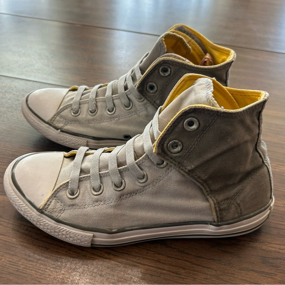 Converse‎ Gray and Yellow High-Top Sneakers Size 6.5 - Picture 12 of 16
